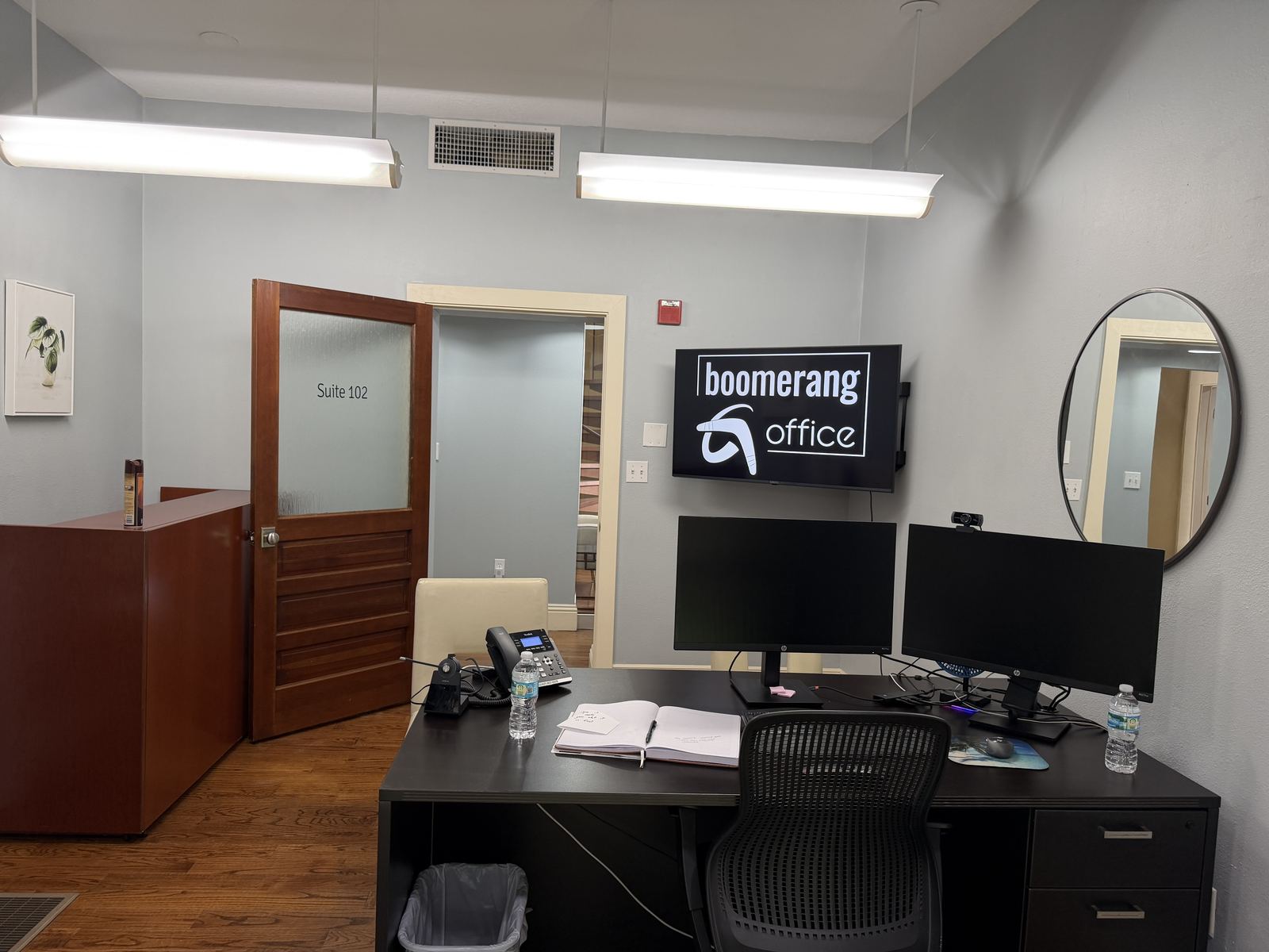 Furnished private executive office Suite 102 at 350 E. Pine Street in downtown Orlando